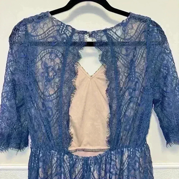 Impressions Blue Lace Dress for Woman / Size L - Picture 6 of 11